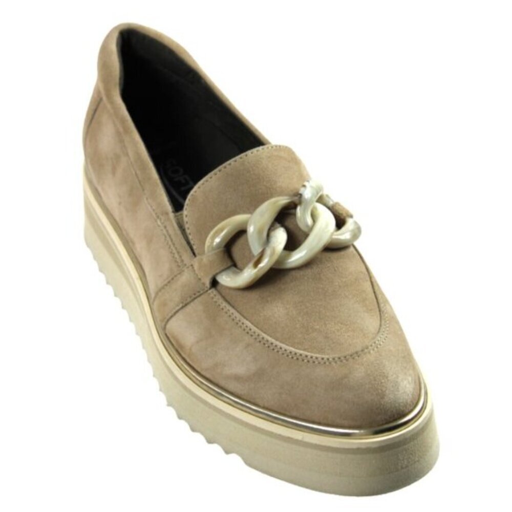 Softwaves Sahara Tan Suede Platform Loafer Size 36 (US 6) - Picture 3 of 9